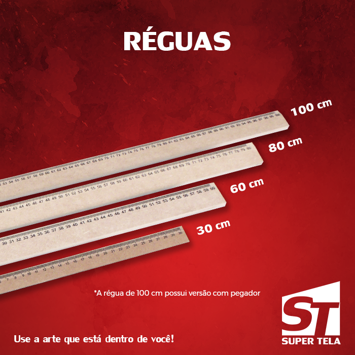 Régua 40 cm em Mdf - Contém 6 Unidade