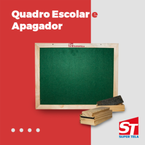 Lousa/Quadro Escolar Verde 30x20 - Moldura em Madeira