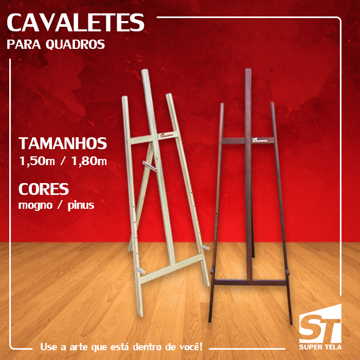 Cavalete Para Quadros Madeira Pinus - 1,50 metros