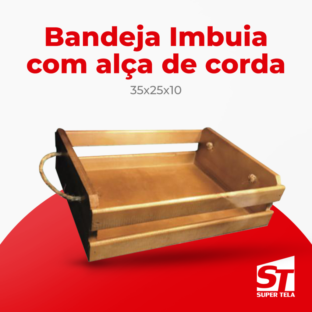 Bandeja Imbuia com Alça