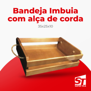 Bandeja Imbuia com Alça