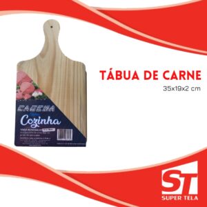 Tábua de Carne em Madeira - Tamanho 35x19x2 cm