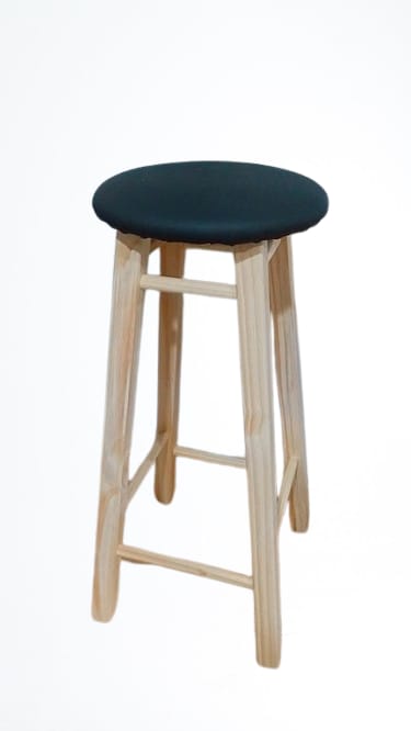 Banco em madeira Pinus - 75 cm com Assento Estofado
