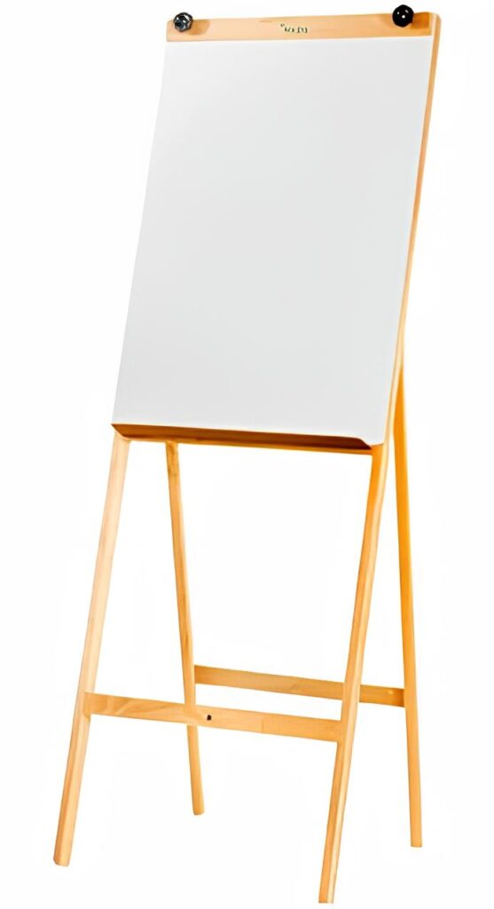 Cavalete Porta Bloco Flip Chart – 1,50 m – Painel Branco