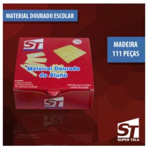 Material Dourado Escolar 111 peças - Caixa Papelão