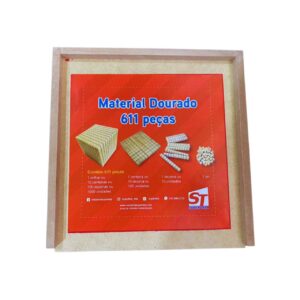 Material Dourado Professor 611 peças - Caixa em Madeira