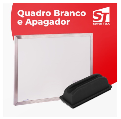 Quadro Branco 40x30 - Moldura em Alumínio