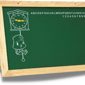 Quadro infantil verde c/ relógio - 60x40 cm