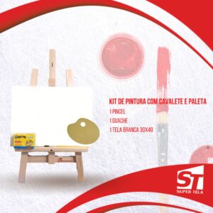 Kit de Pintura c/ Cavalete e Paleta
