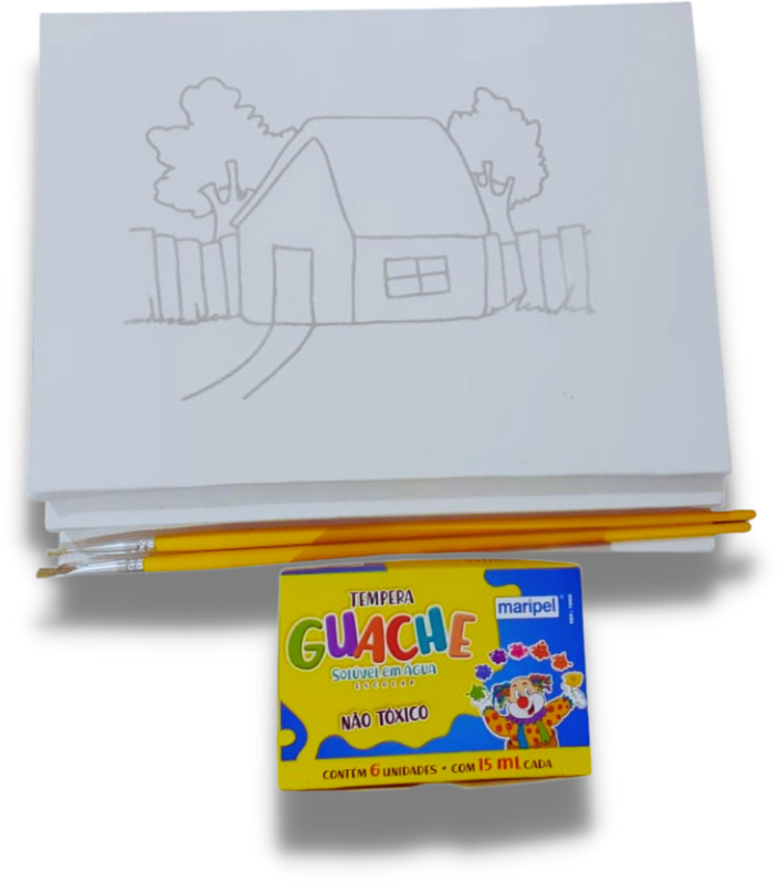 Kit Pintura Tela Riscada 20x20