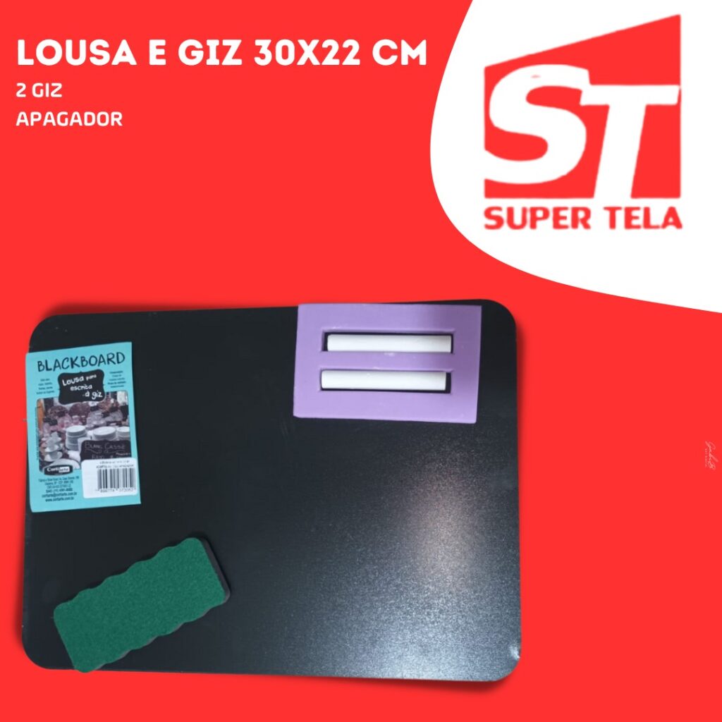 Lousa Infantil Blackboard 30×22 cm -giz e apagador
